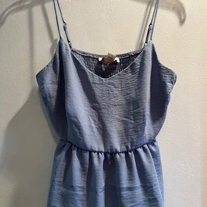Monteau Dusty Blue Flowy Tank Top